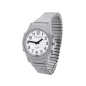 Preview: Orologio da polso da uomo parlante con funzione sveglia White Edition argento-metallo Marschall