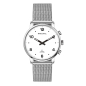 Preview: Maréchal hybride solaire montre-bracelet radio parlante Blanc Milanaise