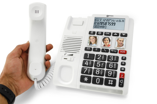 Verstärktes Notruftelefon mit Notrufarmband Geemarc CL610
