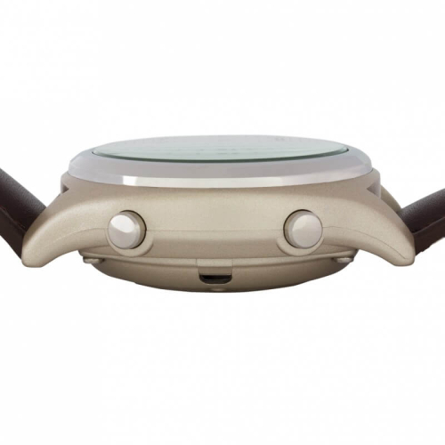 Orologio da polso radio parlante donna / uomo cinturino da polso in pelle bianco Marschall