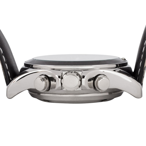 Sprechende Funkarmbanduhr für Herren mit Lederarmband Solar Black Marschall