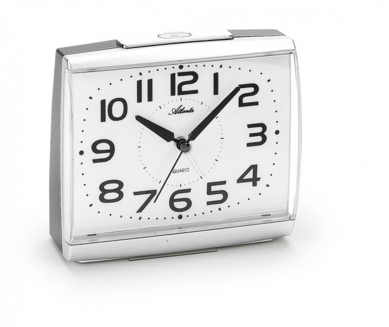 Quarzwecker mit Lichtsensor Atlanta Weiß