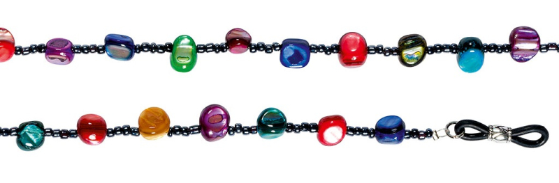 Brillenkette mit echtem Perlmutt und Glasperlen Victoria