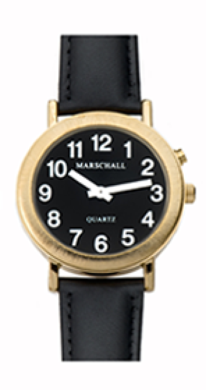 Sprechende Armbanduhr Black Edition Herrenuhr Marschall