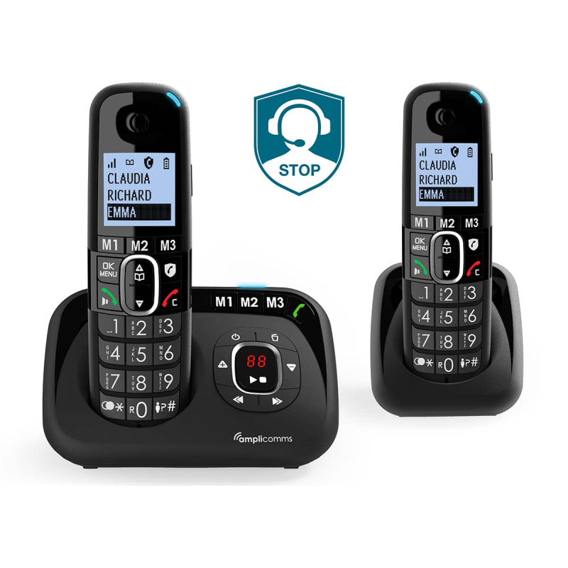 Amplicomms BigTel 1582 Téléphone senior avec combiné supplémentaire