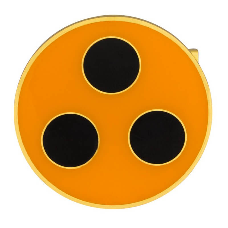 Blindenabzeichen Gelb mit 3 schwarzen Punkten Anstecknadel