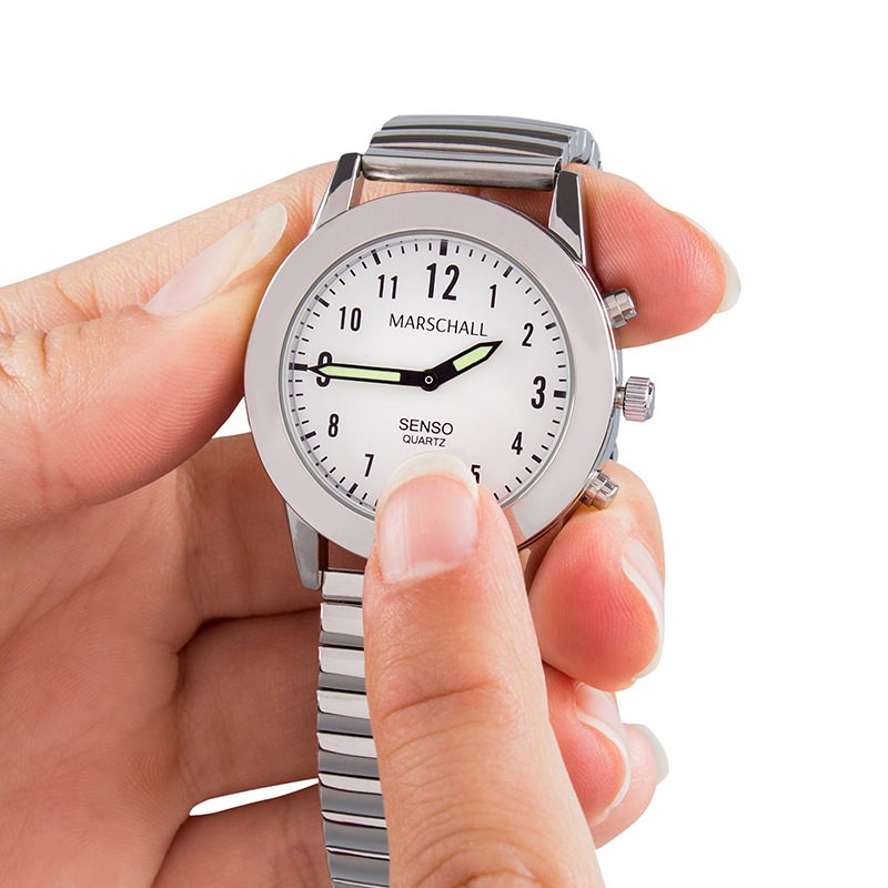 Orologio da polso da donna parlante con funzione touch in metallo con cinturino in metallo a strappo Senso Marschall