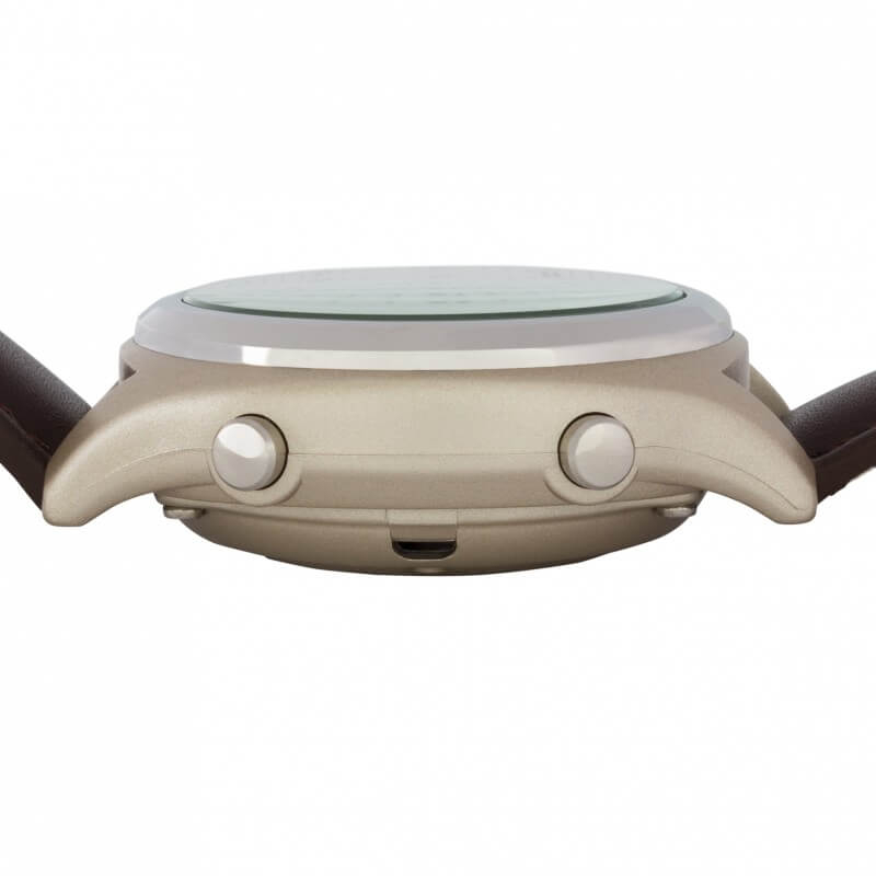 Orologio da polso radio parlante donna / uomo cinturino da polso in pelle bianco Marschall