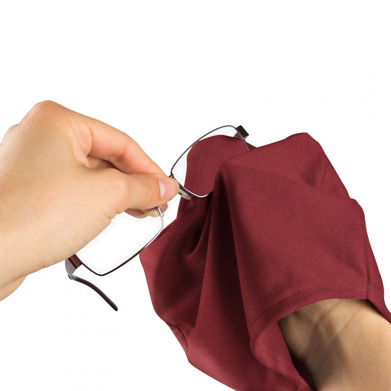 Mikrofaser Handschuh Brillenputztuch Bordeaux