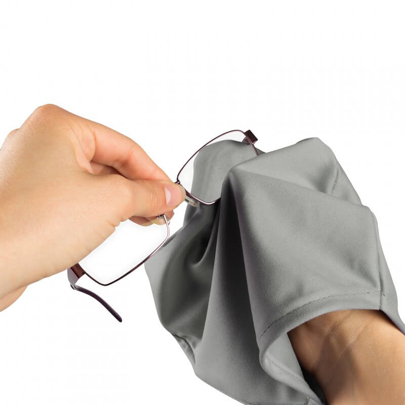 Gant en microfibre chiffon de nettoyage de lunettes gris